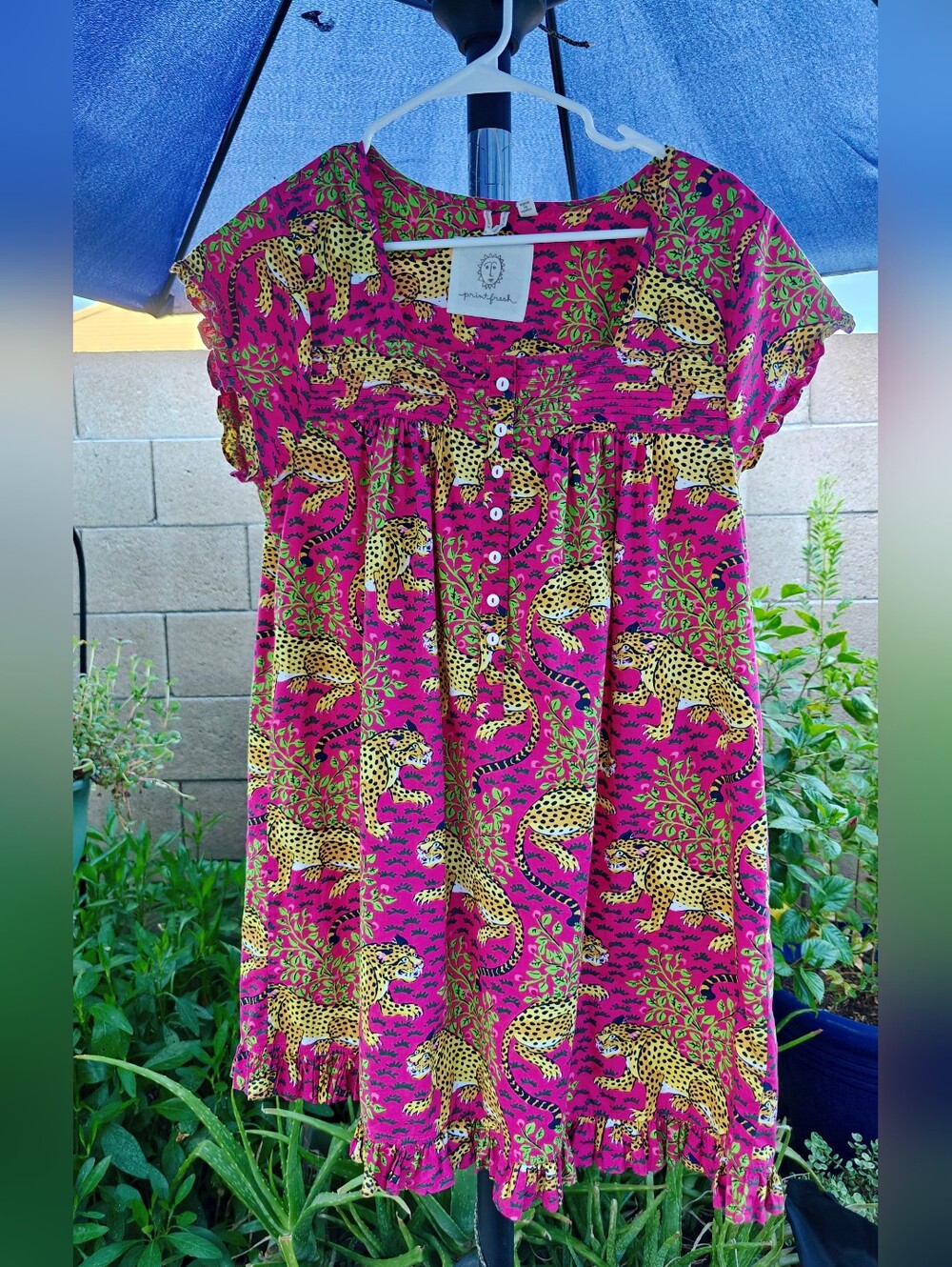 Like New Printfresh Pintuck Bagherra, Hot Pink. Size XS - Picture 2 of 5